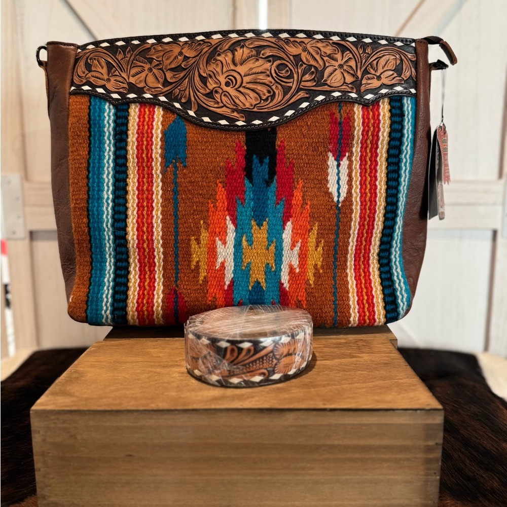 Southwestern Patterned Brown and Multicolor Women's Bag